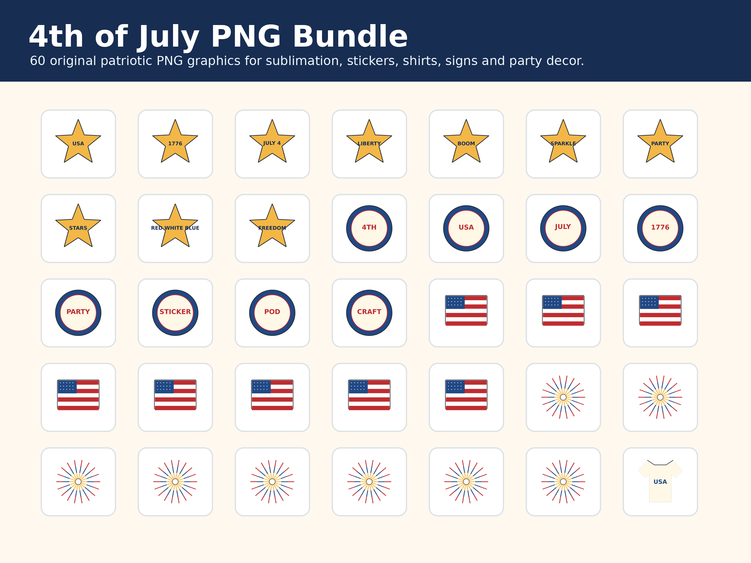 4th of July PNG bundle preview