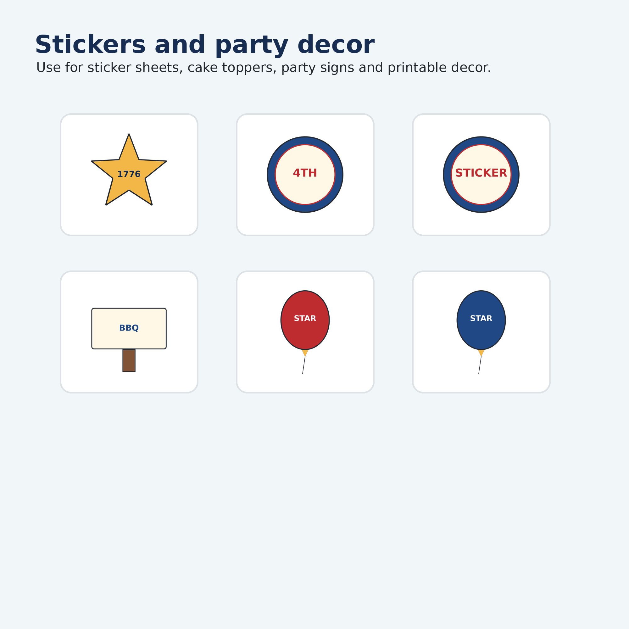 July 4 Sticker Party Mockup