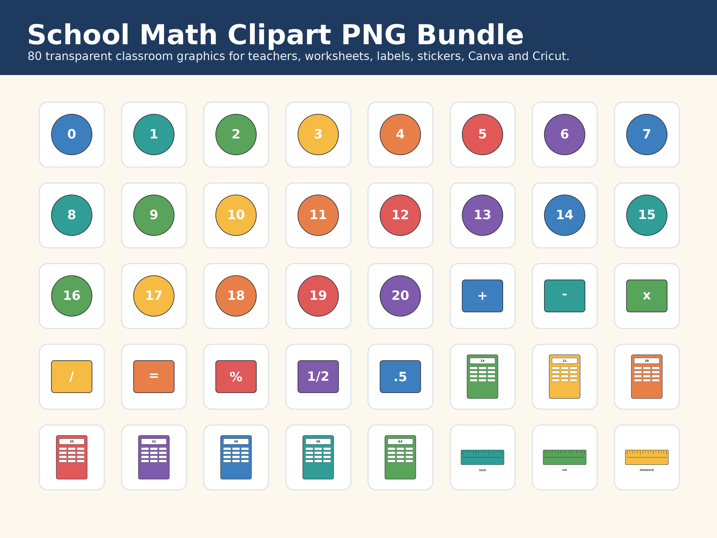 School Math PNG bundle preview