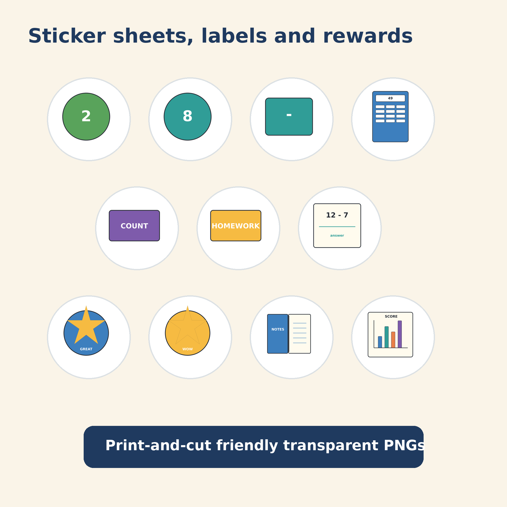 School Math Sticker Mockup