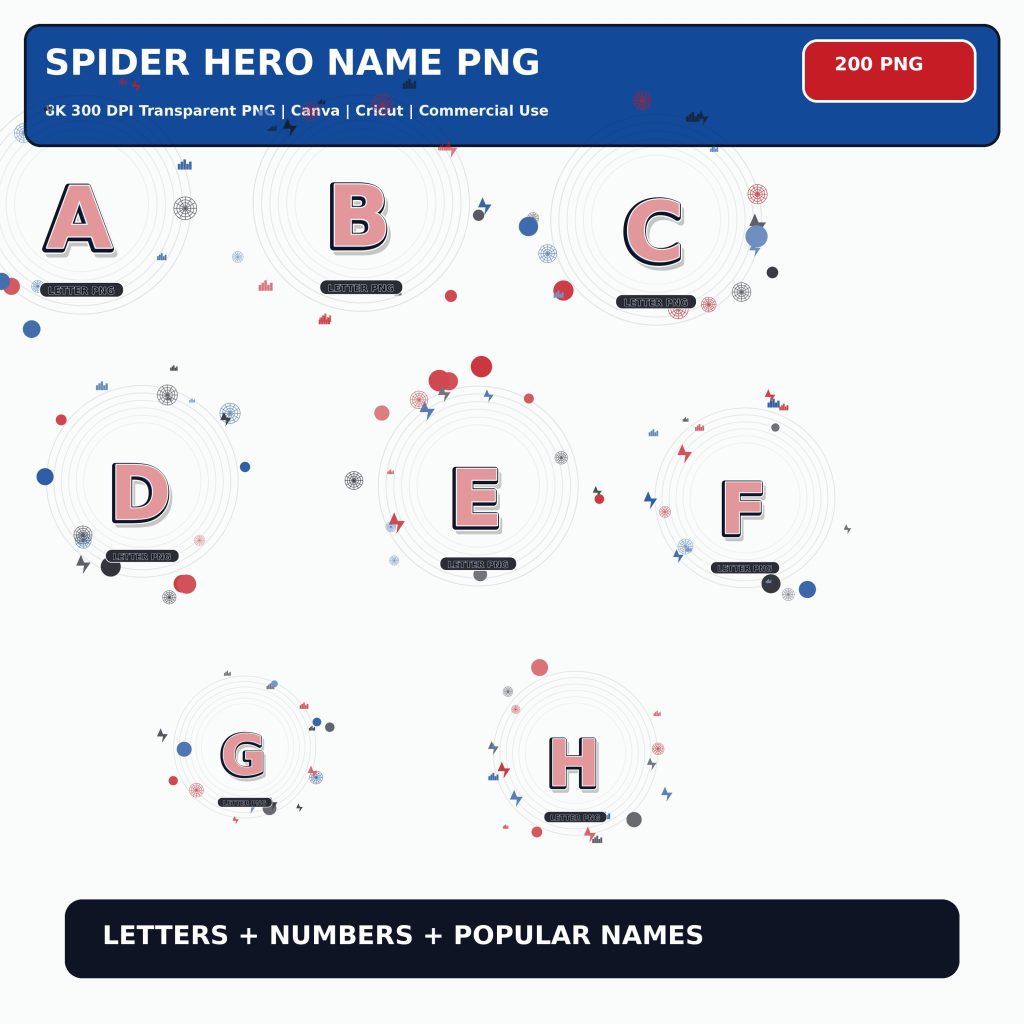 Spider Web Hero Names Letters and Numbers PNG , — 200 PNG | Bokaja