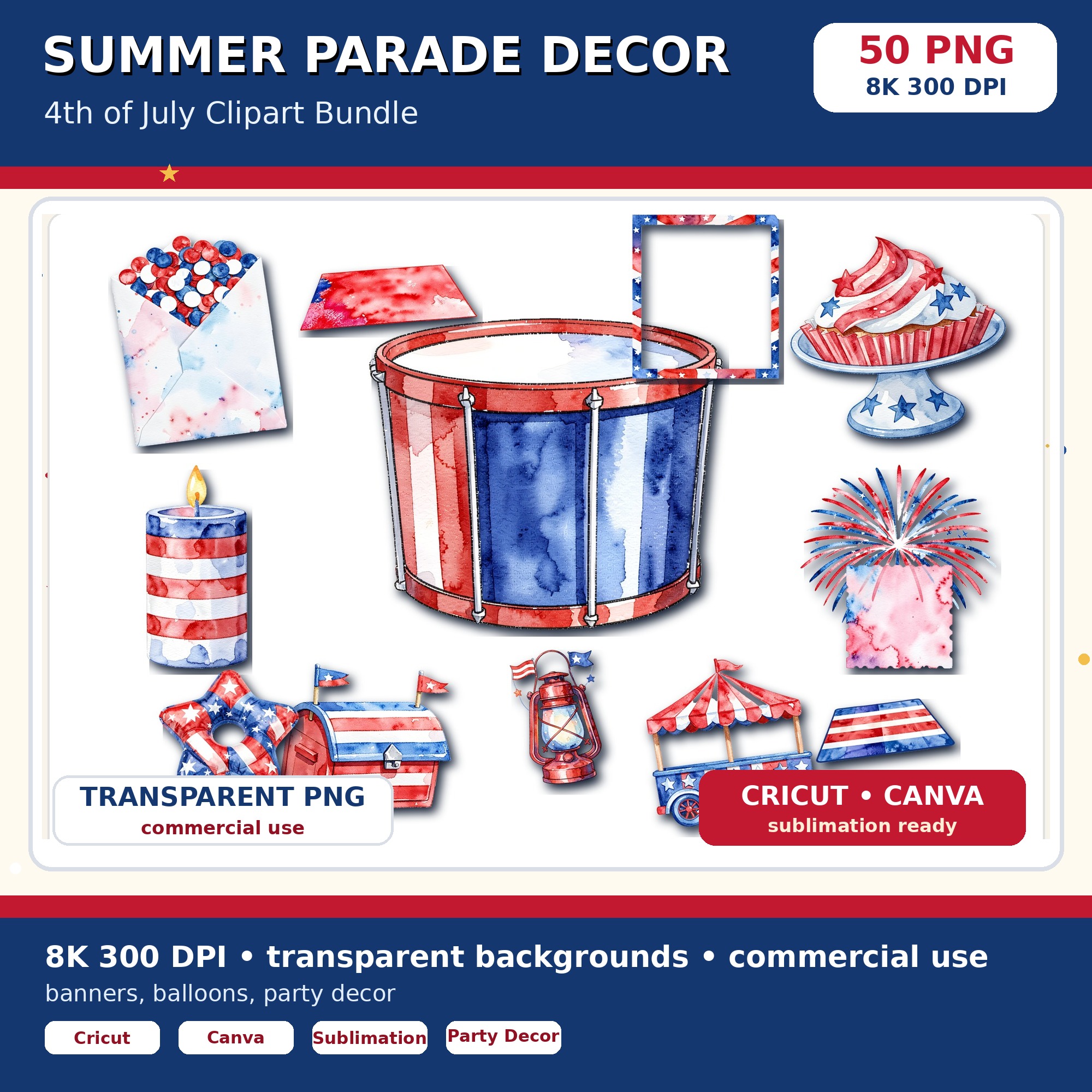 Summer Parade Decor 4th of July transparent PNG preview