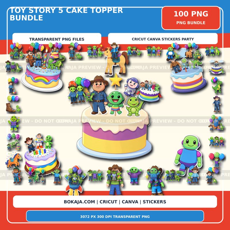 Toy Story 5 Cake Topper PNG Bundle image 1