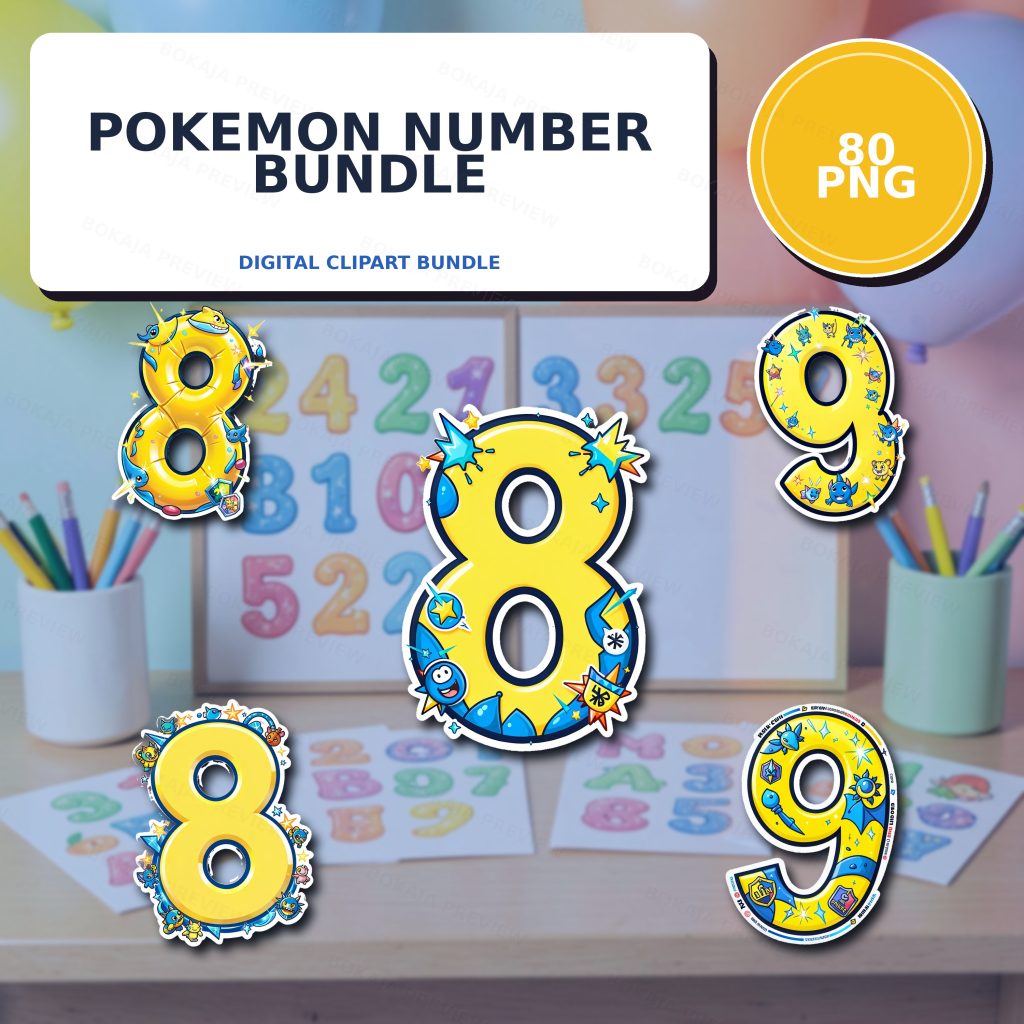 Pokemon Number PNG Bundle