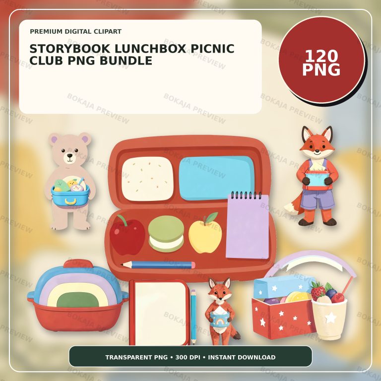 Storybook Lunchbox Picnic Club PNG Bundle protected preview 1