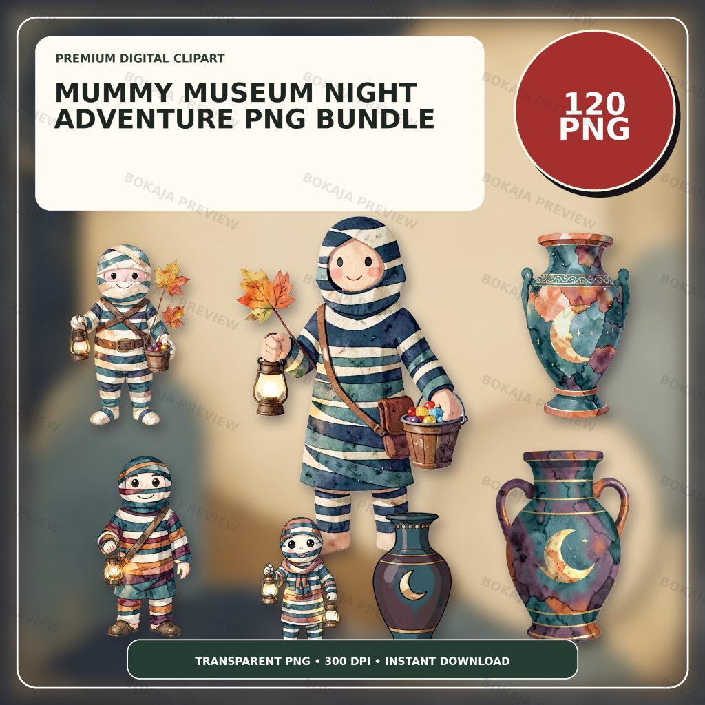 Mummy Museum Night Adventure PNG Bundle