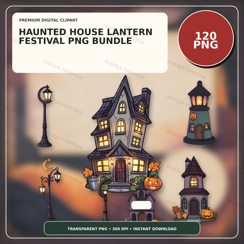 Haunted House Lantern Festival PNG Bundle