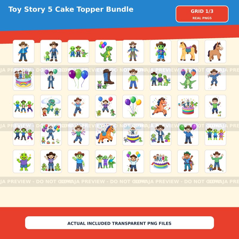 Toy Story 5 Cake Topper PNG Bundle image 2