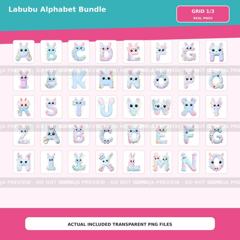 Labubu Alphabet PNG Bundle image 2