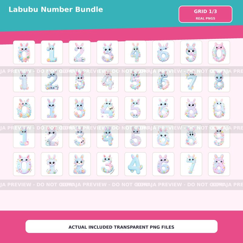 Labubu Number PNG Bundle image 2