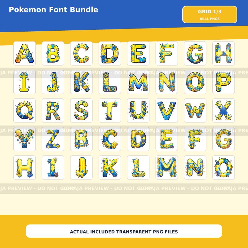 Pokemon Font PNG Bundle image 2