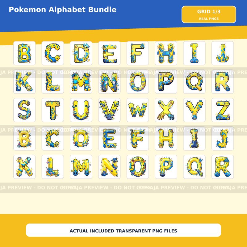 Pokemon Alphabet PNG Bundle image 2