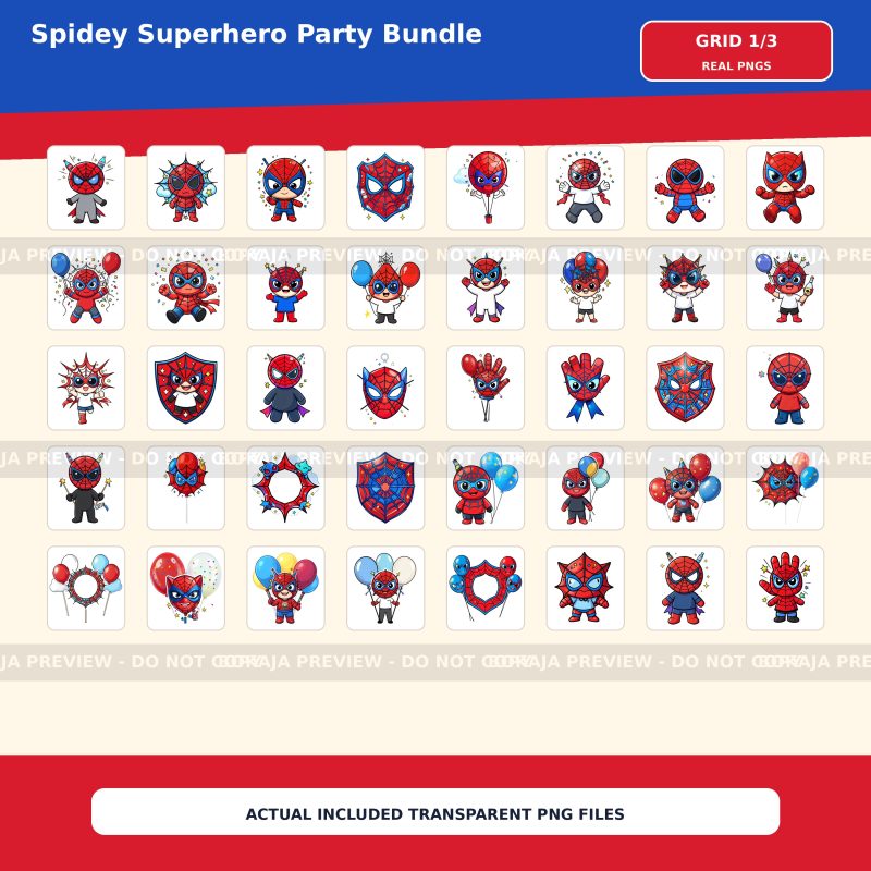 Spidey Superhero Party PNG Bundle image 2