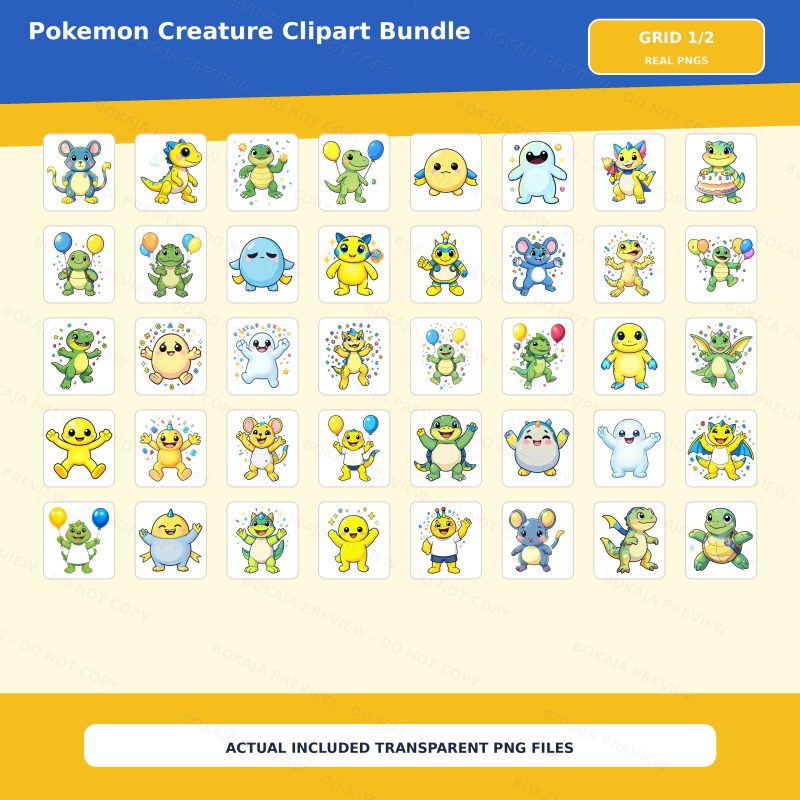 Pokemon Creature Clipart PNG Bundle image 2