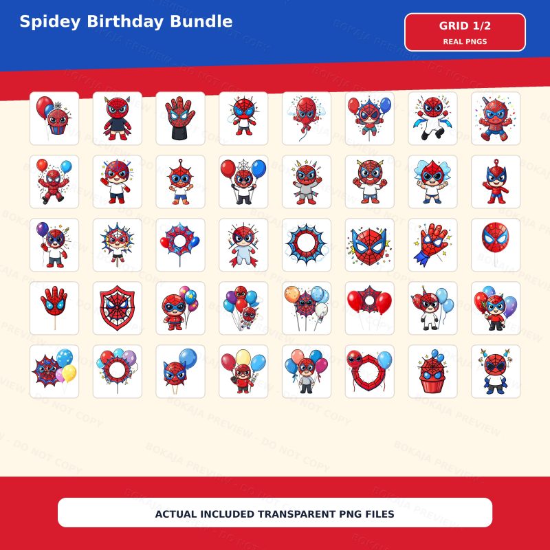 Spidey Birthday PNG Bundle image 2