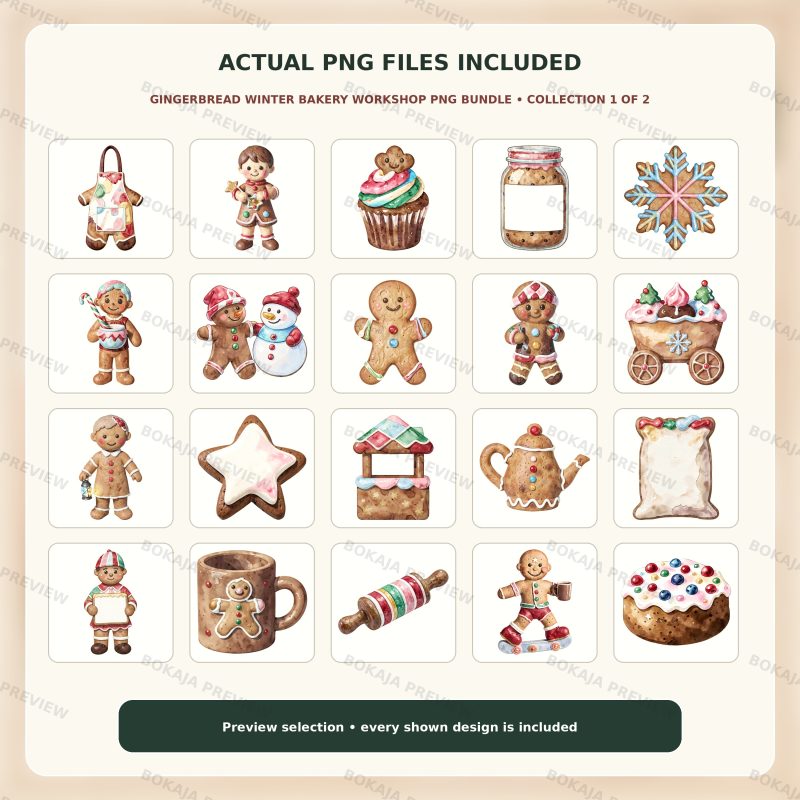 Gingerbread Winter Bakery Workshop PNG Bundle image 2