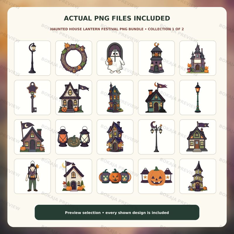 Haunted House Lantern Festival PNG Bundle image 2