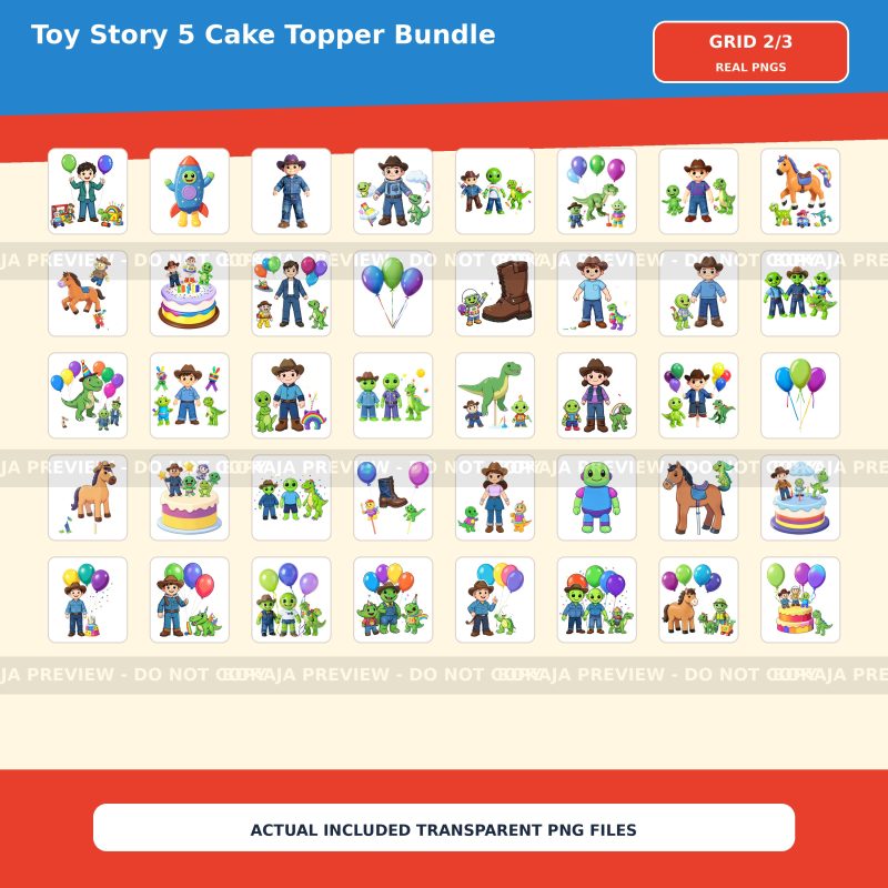 Toy Story 5 Cake Topper PNG Bundle image 3