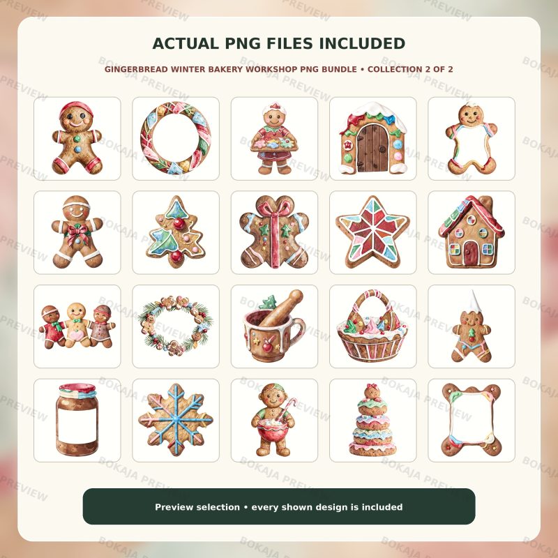 Gingerbread Winter Bakery Workshop PNG Bundle image 3