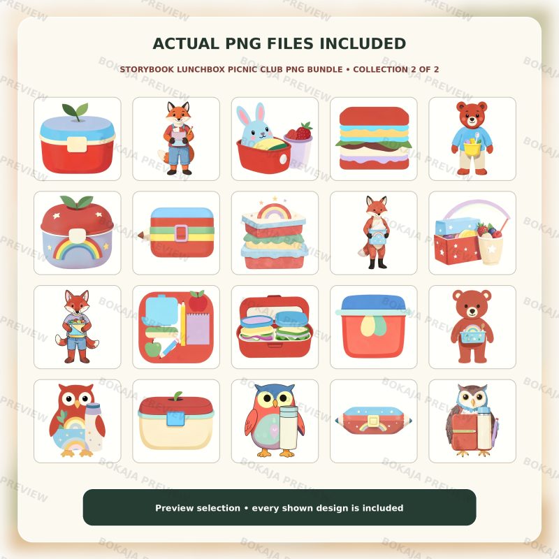Storybook Lunchbox Picnic Club PNG Bundle image 3
