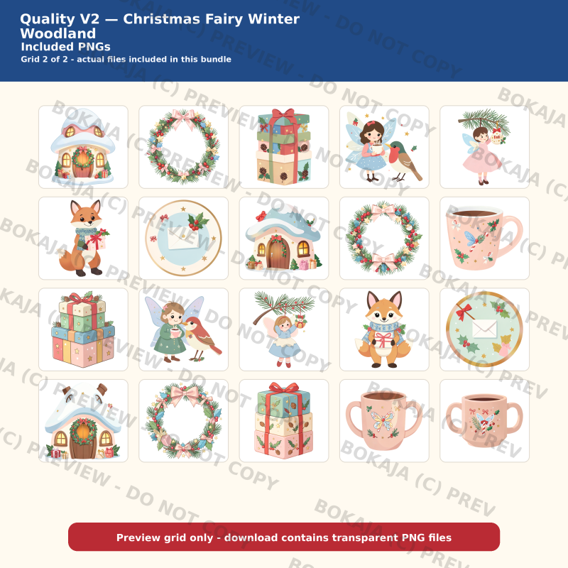 Christmas Fairy Winter Woodland PNG Bundle — 40 Clipart Files image 3