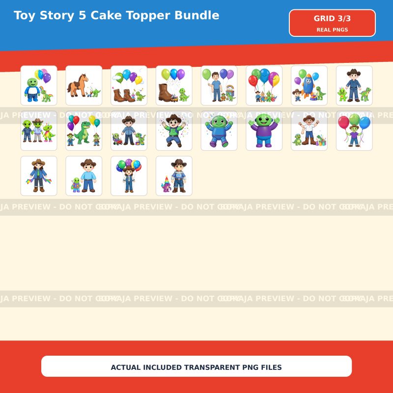 Toy Story 5 Cake Topper PNG Bundle image 4