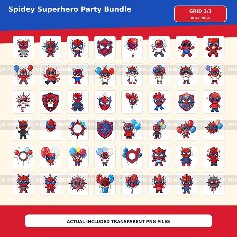 Spidey Superhero Party PNG Bundle image 4