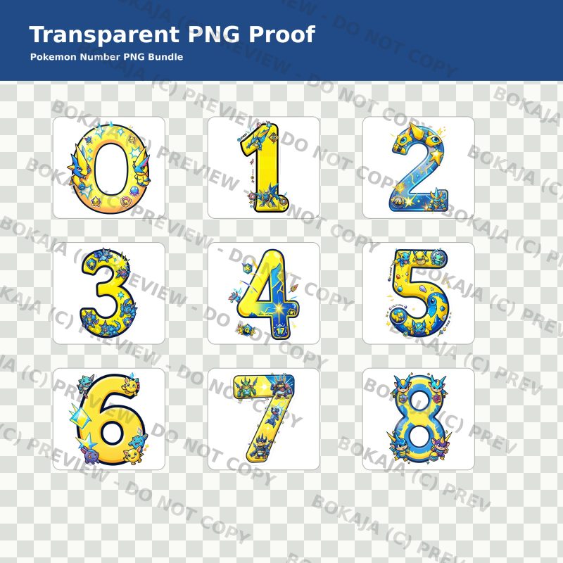 Pokemon Number PNG Bundle image 4