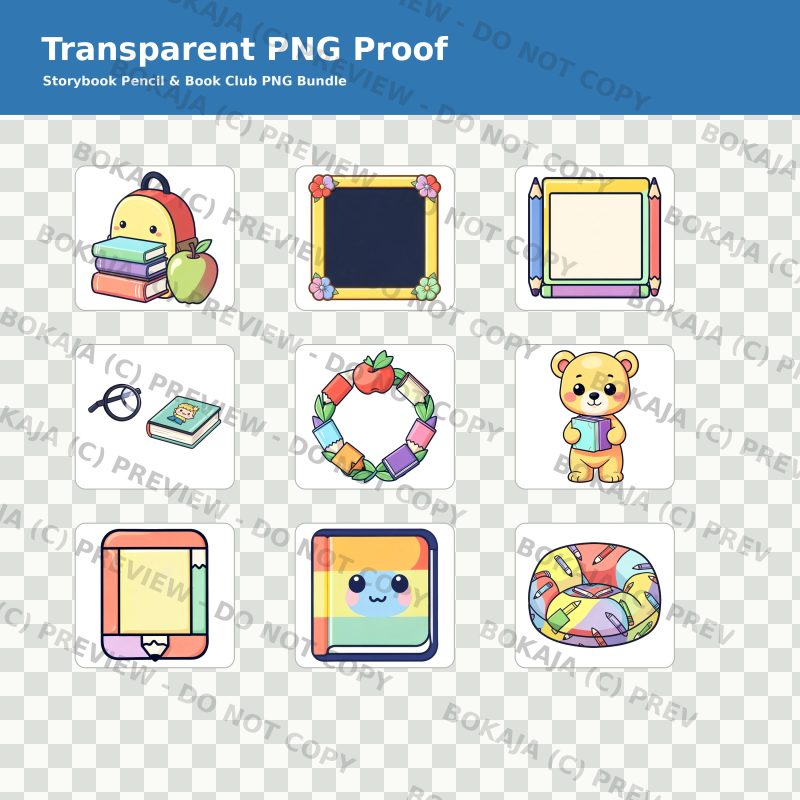 Storybook Pencil & Book Club PNG Bundle image 4