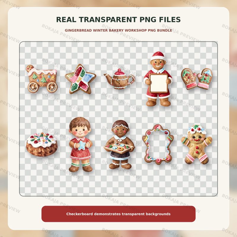 Gingerbread Winter Bakery Workshop PNG Bundle image 4