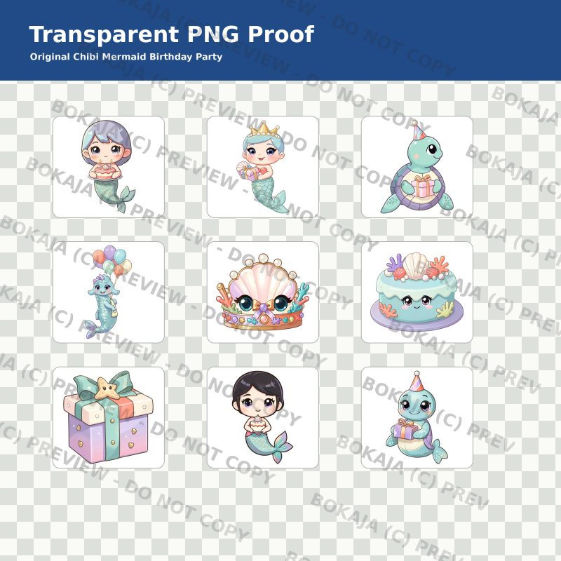 Quality V2 — Original Chibi Mermaid Birthday Party image 4