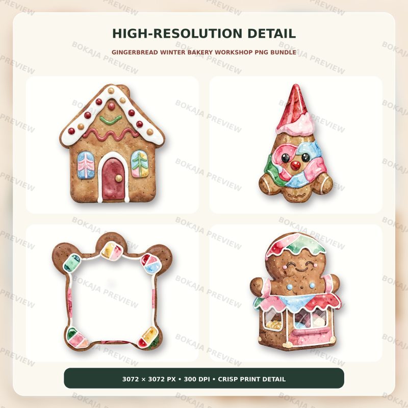 Gingerbread Winter Bakery Workshop PNG Bundle image 5