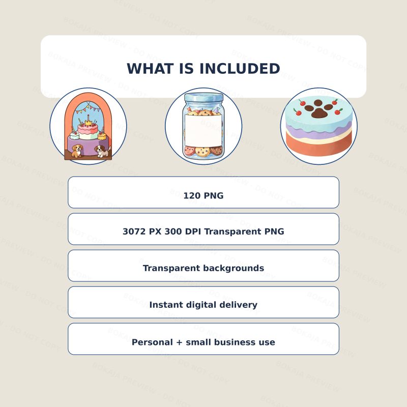 Puppy Birthday Bakery PNG Bundle image 6