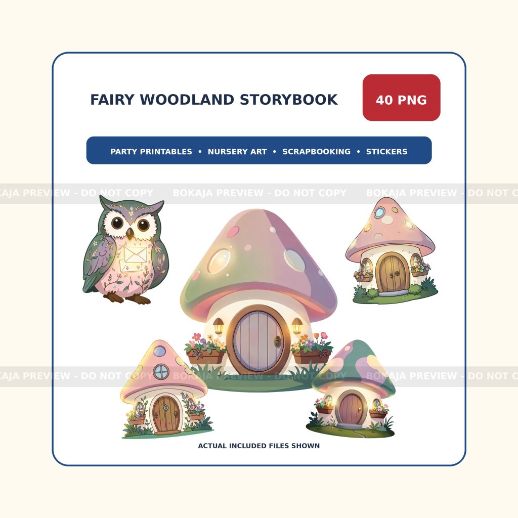 Fairy Woodland Storybook PNG Bundle - 40 Clipart Files