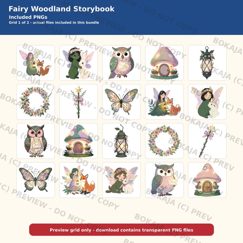 Fairy Woodland Storybook PNG Bundle - 40 Clipart Files image 2