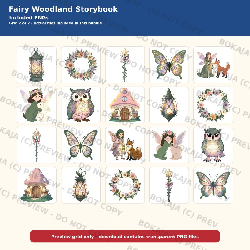 Fairy Woodland Storybook PNG Bundle - 40 Clipart Files image 3