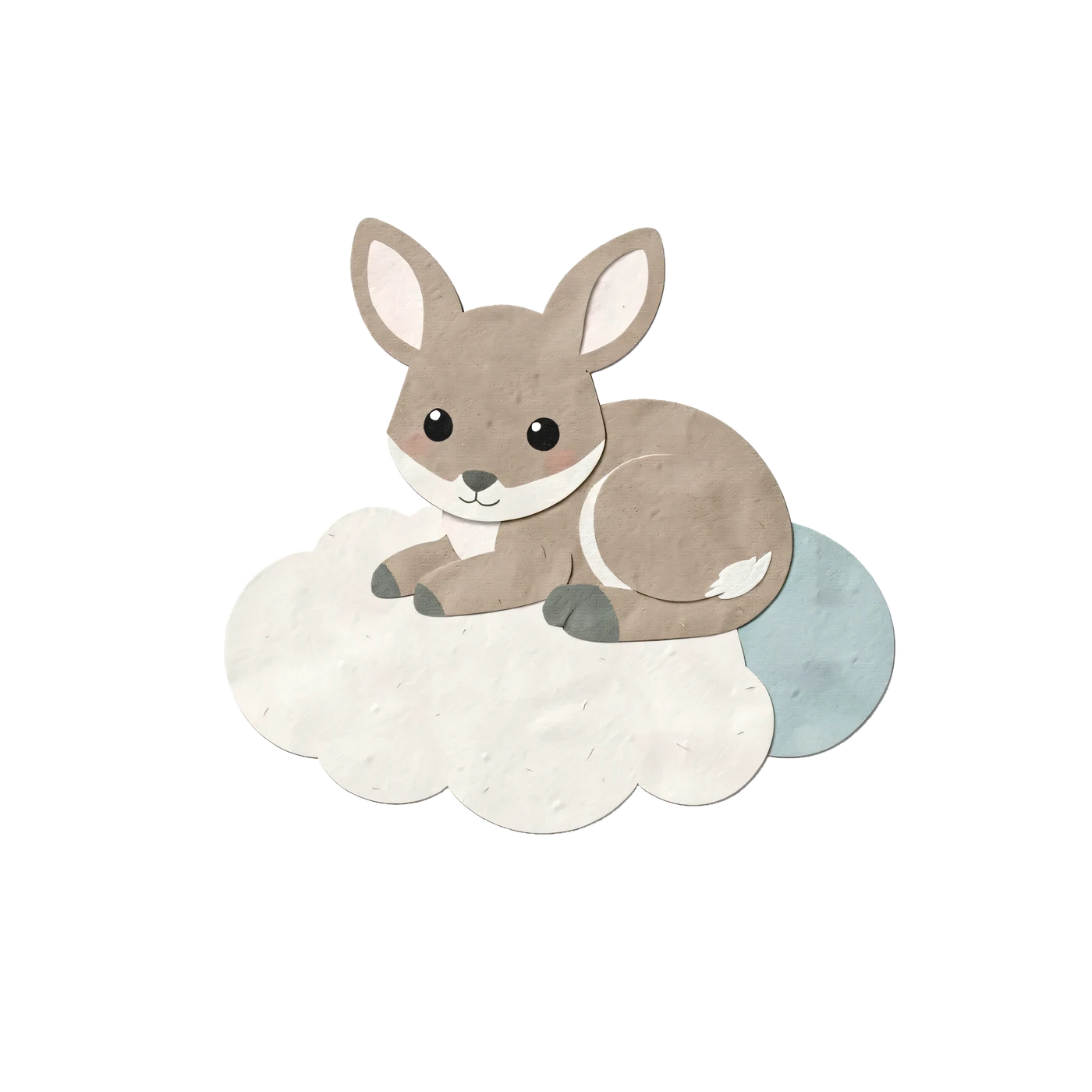 PNG transparent Faon bébé doux recroquevillé sur un petit nuage 01 du lot gratuit Animaux bébés pour chambre d’enfant
