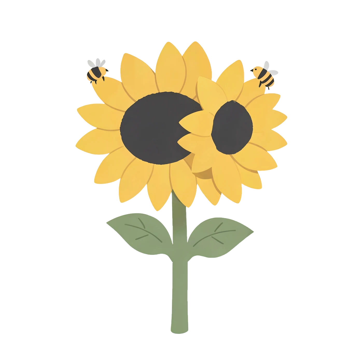 A Sunflower Bouquet With Two Bees 01 transparent PNG from the free Bee Garden Honey Picnic pack