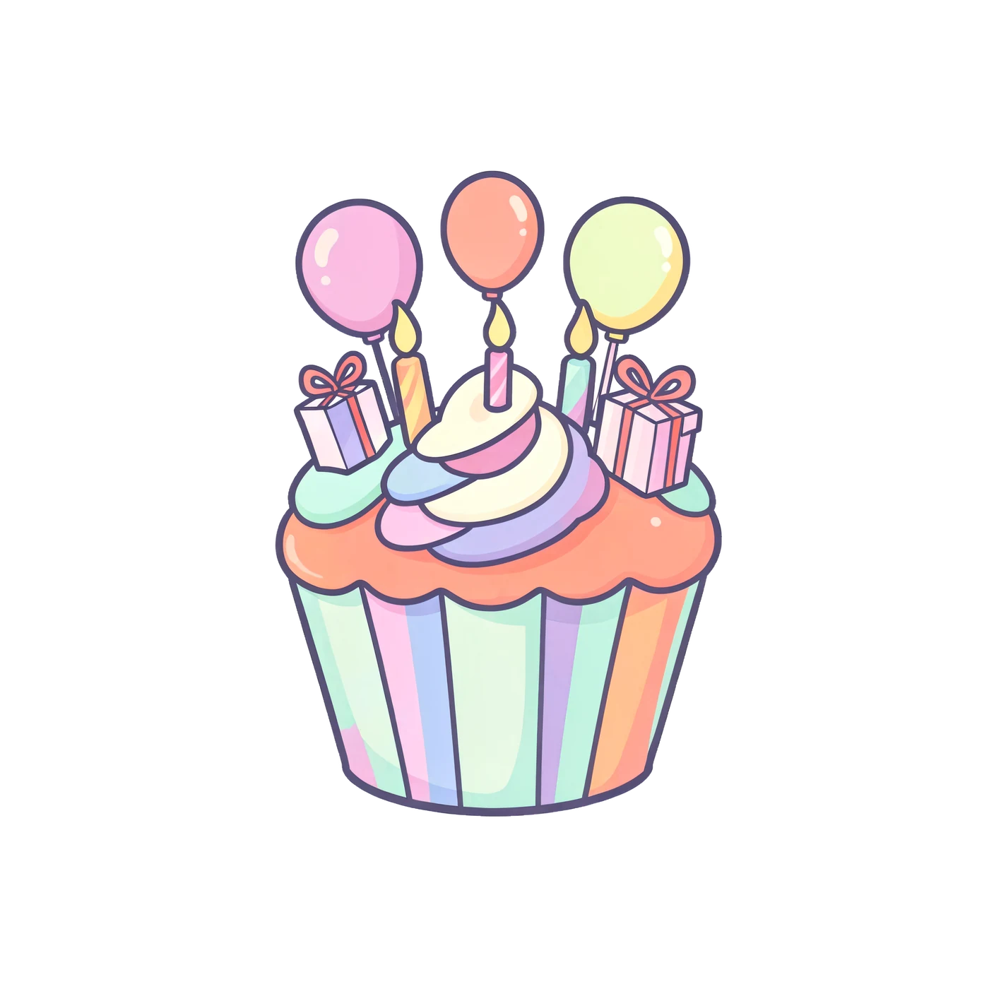 One Cute Cupcake Birthday Party Keepsake Or Gift Object In Whimsical Original Pastel Bakery Celebration With Cupcak A1C90C9Fe1Fb transparent PNG from the free Cute Cupcake Birthday Party pack