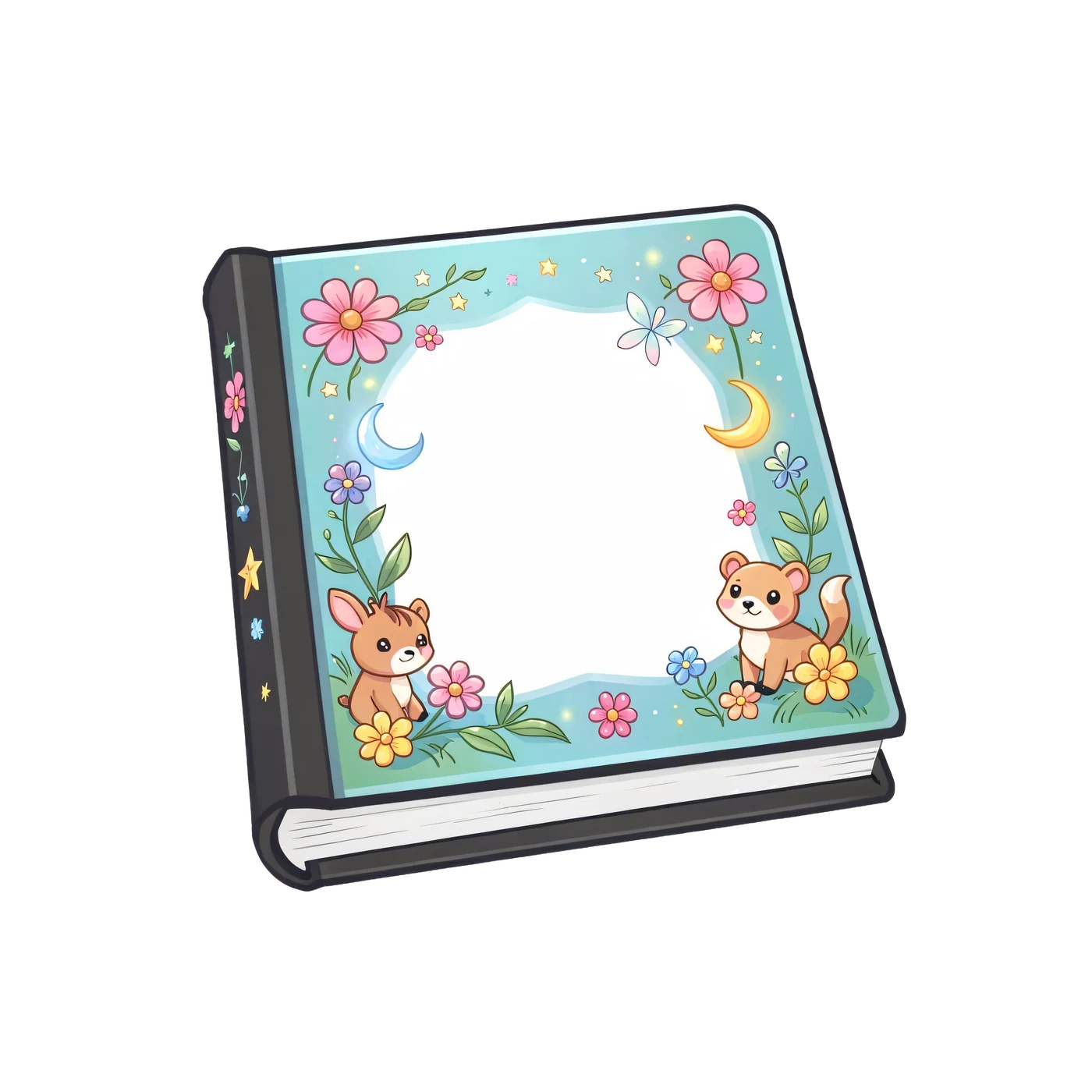 Closed Book With Floral Cover And No Text 02 transparent PNG from the free Fairy Library Reading Garden pack
