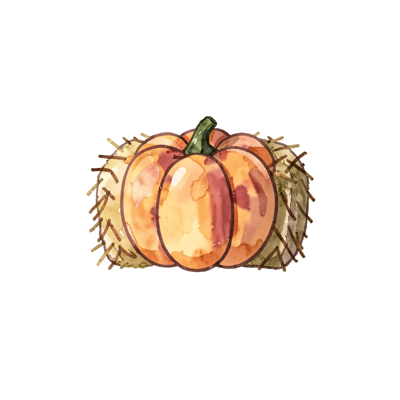 A Small Hay Bale With A Pumpkin 01 transparent PNG from the free Fall Woodland Harvest pack