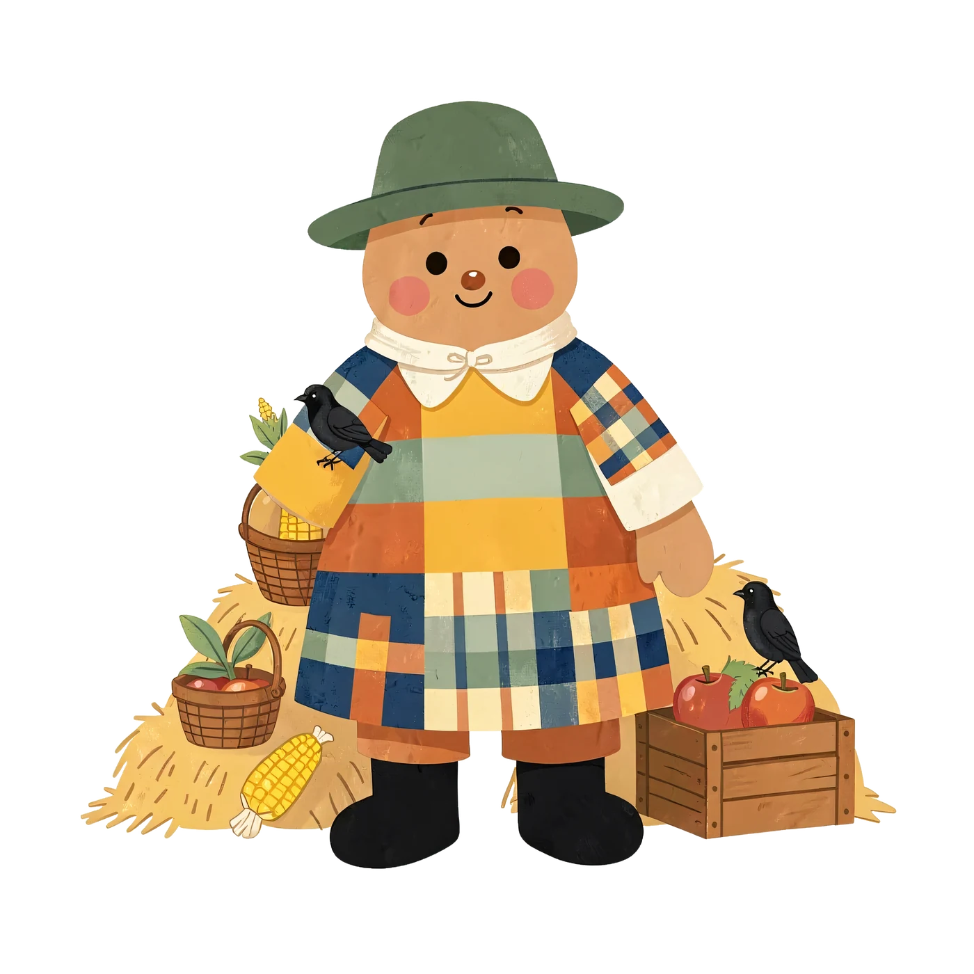 One Main Symbolic Object From Friendly Scarecrow Harvest Picnic In Original Cheerful Patchwork Scarecrow Harvest Pi E1581A5326A1 transparent PNG from the free Friendly Scarecrow Harvest Picnic pack