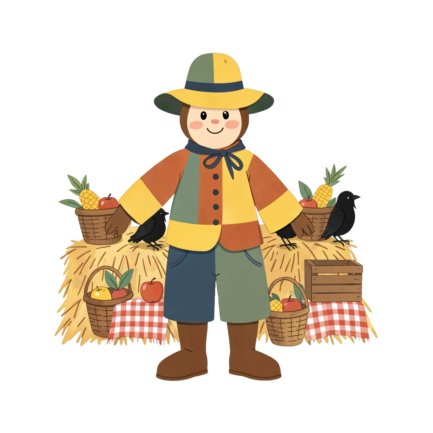 One Friendly Scarecrow Harvest Picnic Banner Or Garland Without Readable Text In Original Cheerful Patchwork Scarec 447744B7Ea09 transparent PNG from the free Friendly Scarecrow Harvest Picnic pack
