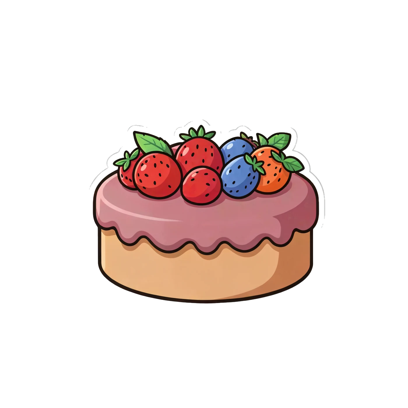 One Original Bakery Cake With Fruit And No Words 01 transparent PNG from the free Kawaii Food Market pack