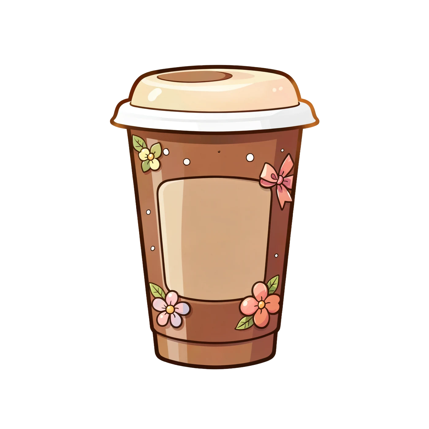 One Original Boba Cup With A Smooth Unmarked Bottle Panel 01 transparent PNG from the free Kawaii Food Market pack