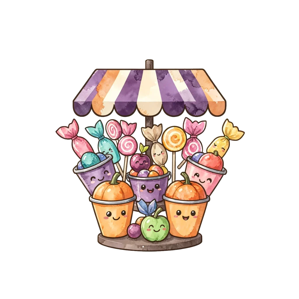 One Premium Kawaii Halloween Candy Shop Collection Centerpiece In Original Cute Trick Or Treat Candy Shop Collectio E33458Ba152F transparent PNG from the free Kawaii Halloween Candy Shop pack