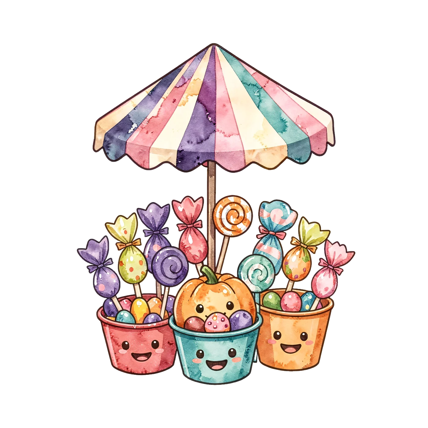 One Kawaii Halloween Candy Shop Corner Arrangement Isolated Without Background In Original Cute Trick Or Treat Cand D51Db93De56E transparent PNG from the free Kawaii Halloween Candy Shop pack