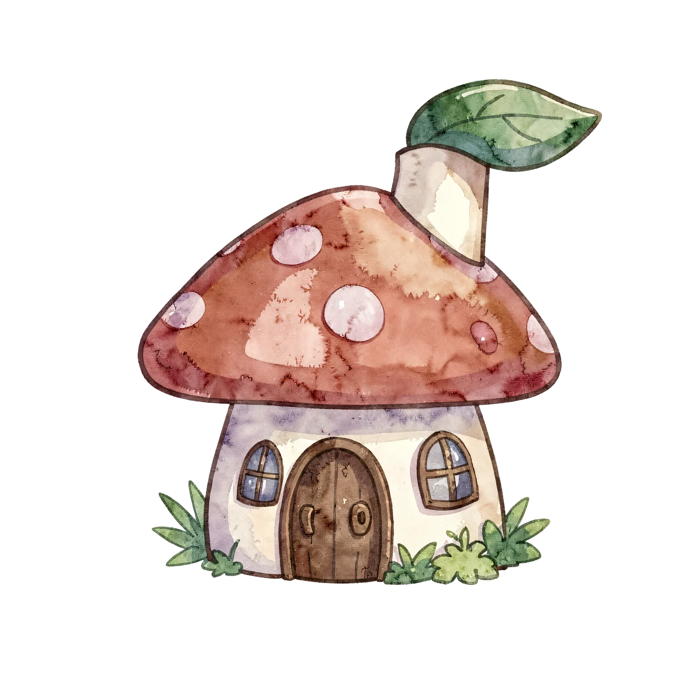 A Lavender Mushroom House With A Leaf Chimney 02 transparent PNG from the free Mushroom Cottage Forest pack