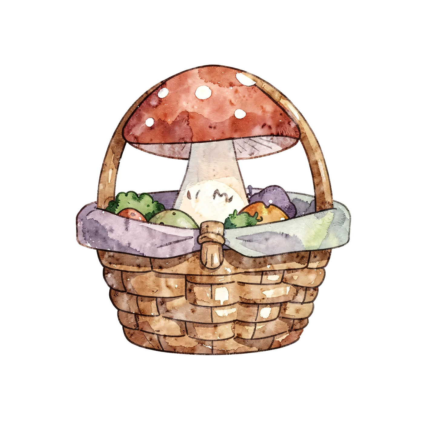 A Mushroom Picnic Basket 02 transparent PNG from the free Mushroom Cottage Forest pack