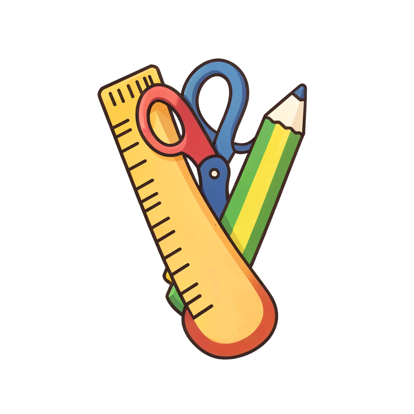 A Ruler Scissors And Pencil Bundle 01 transparent PNG from the free Teacher Classroom Helpers pack